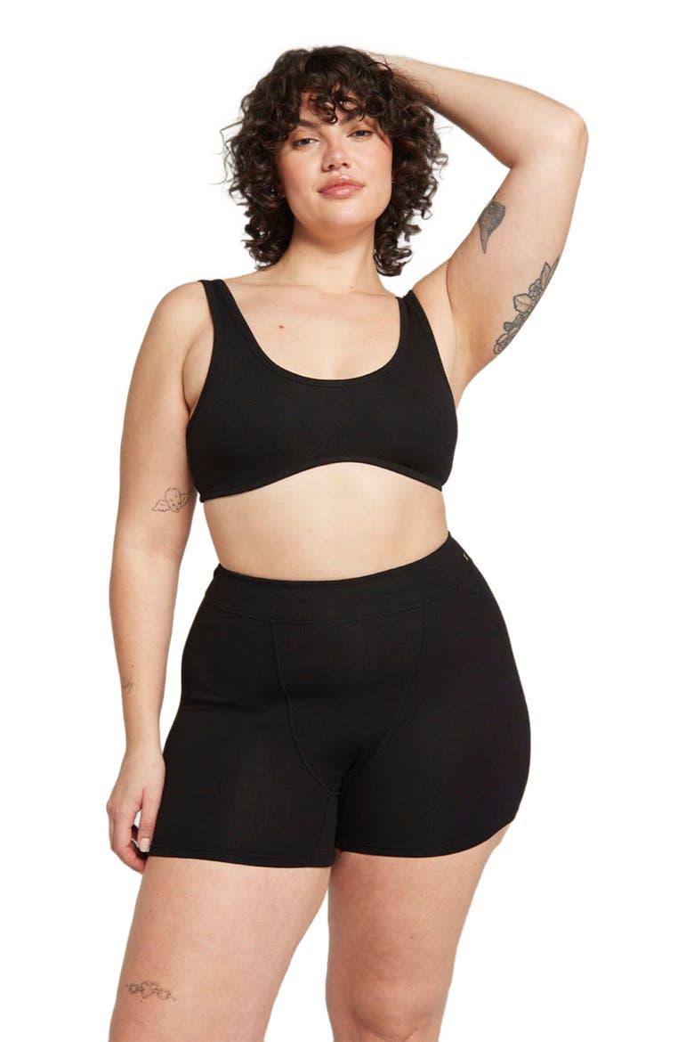 The Organic Cotton Dip Front Bralette, Alternate, color, Black