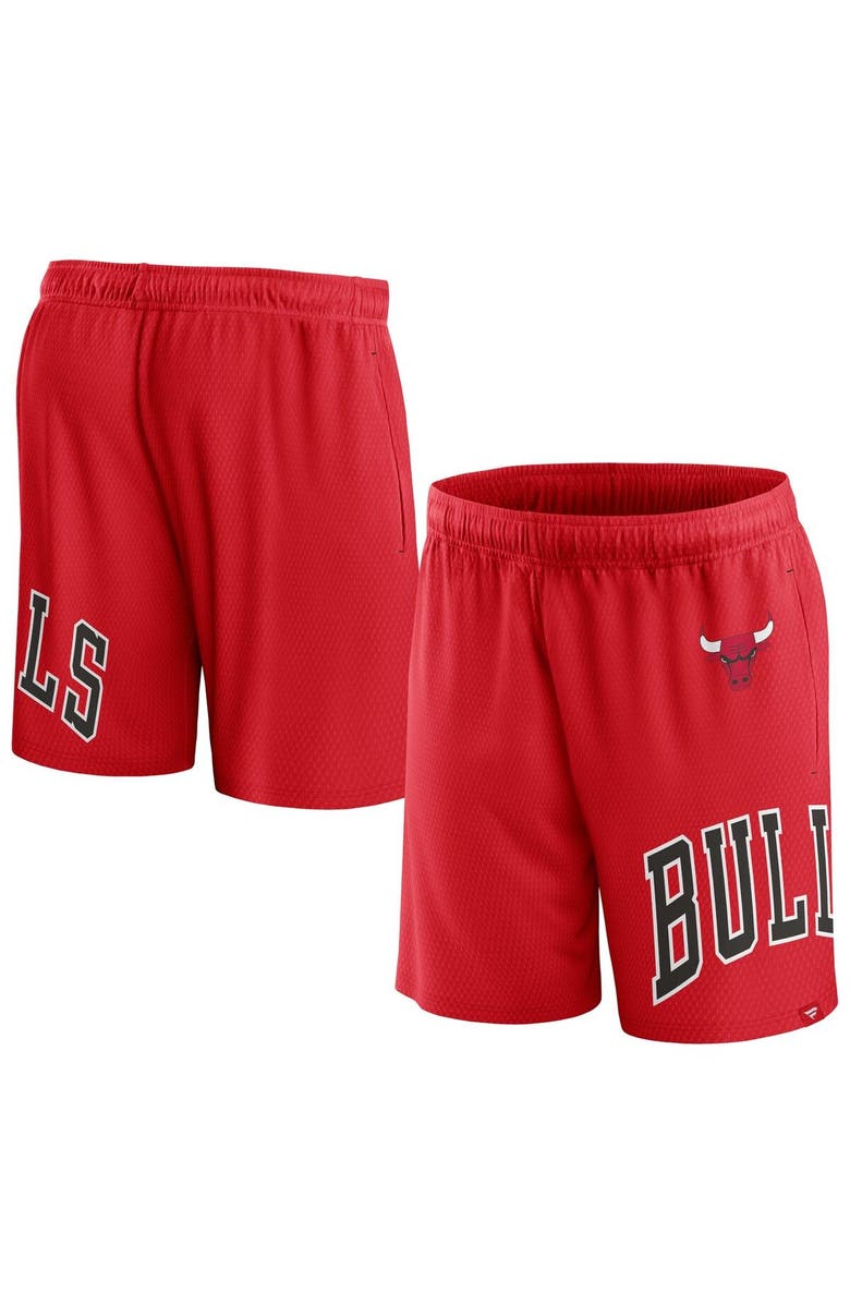 FANATICS Men's Fanatics Branded Red Chicago Bulls Free Throw Mesh Shorts, Main, color, Red