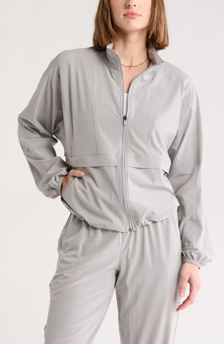 Z by Zella Interval Zip Up Jacket, Main, color, Grey Ultimate