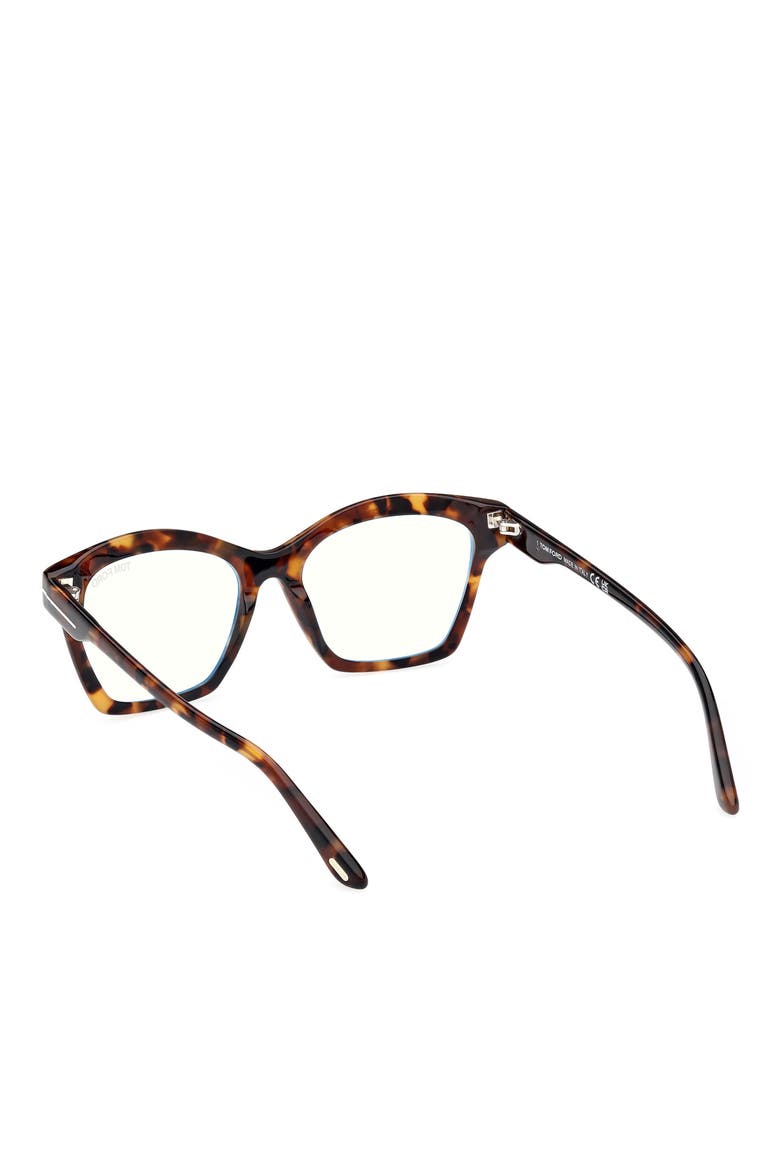 53mm Square Blue Light Blocking Optical Glasses, Alternate, color, VINTAGE HAVANA ECO / T LOGO