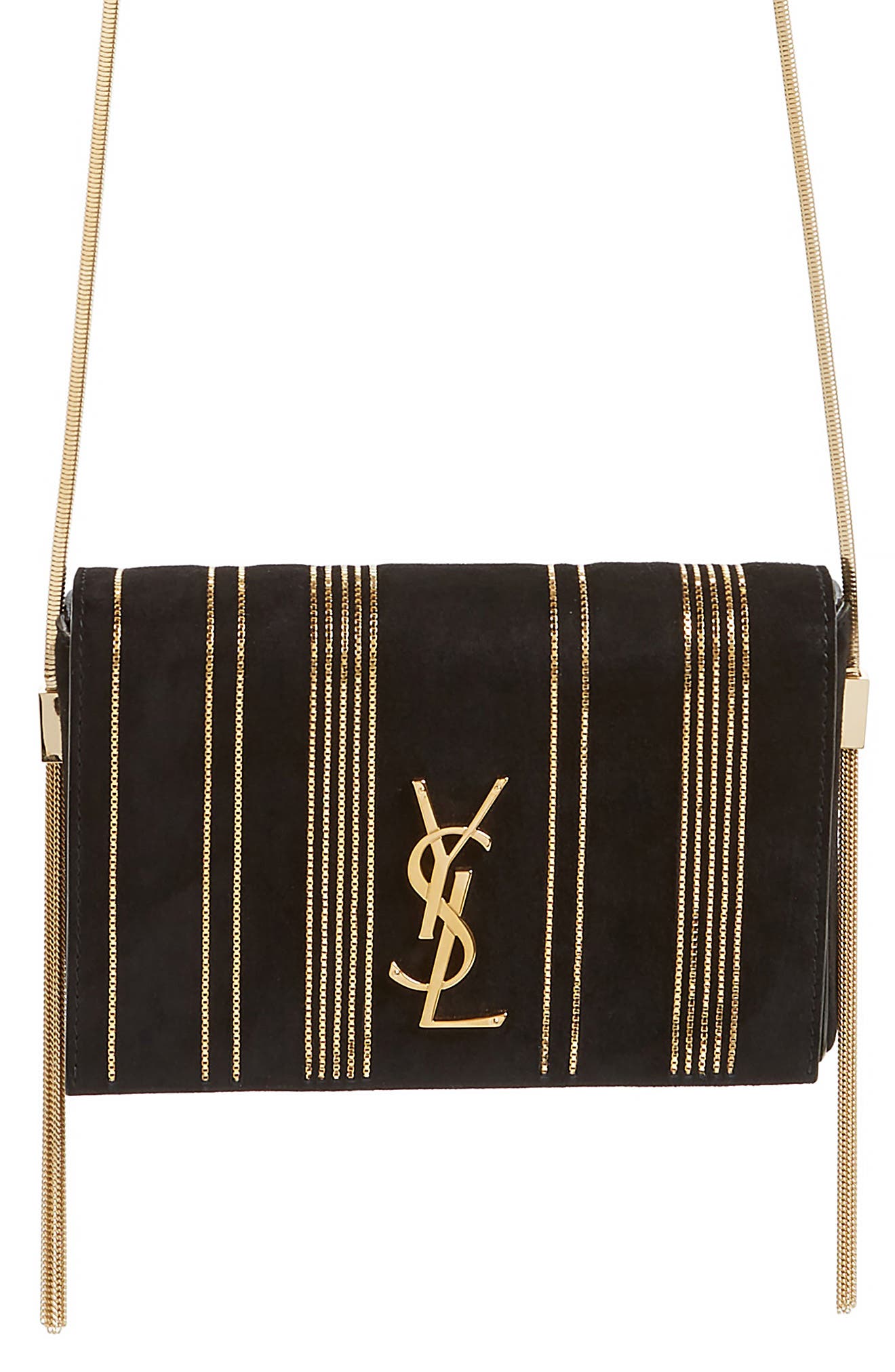 Small Kate Chain Leather Shoulder Bag, Main, color, NOIR/ NOIR