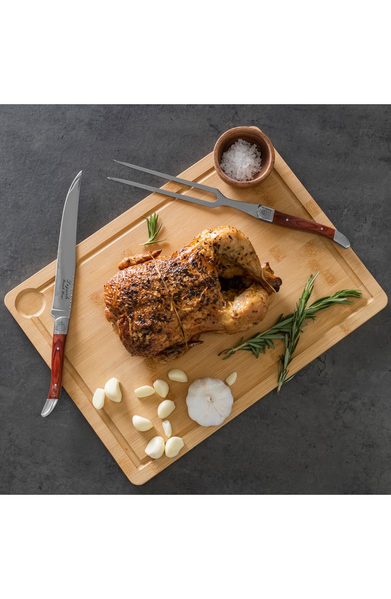 FRENCH HOME Laguiole Carving Board & Tools Set, Alternate, color, Pakkawood/ Brown