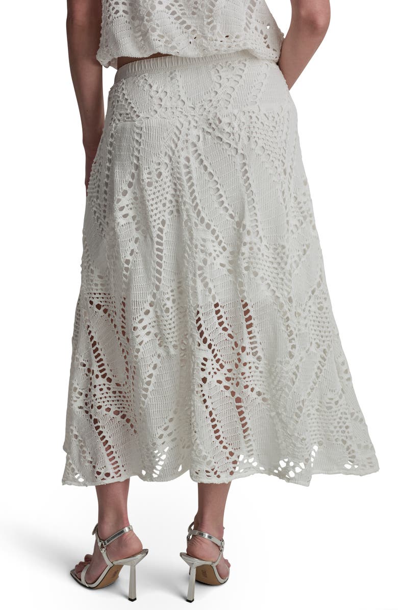 DKNY Crochet Leaf Midi Skirt, Alternate, color, Ivory