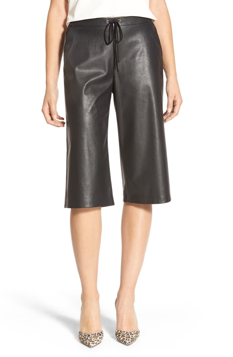 Search for Sanity Faux Leather Culottes, Main, color,
