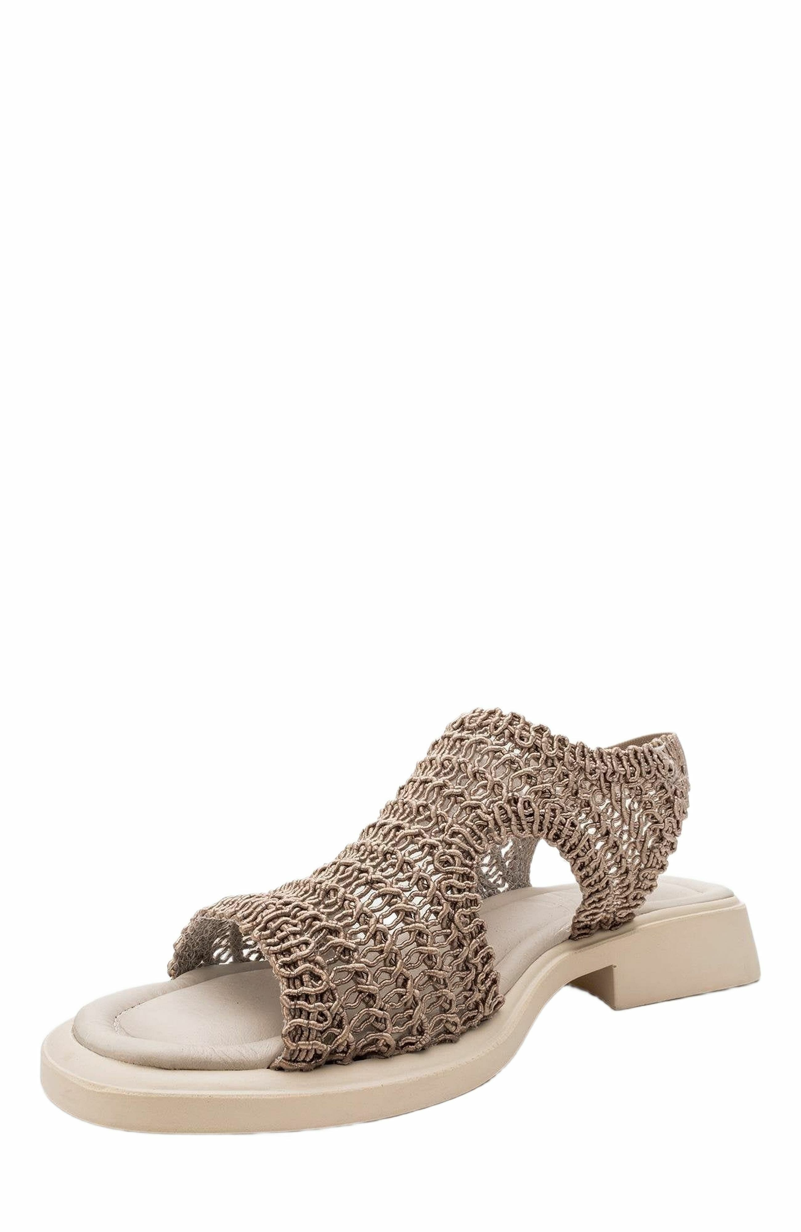 Forever & Always Shoes Weave Leather Woven Sandal, Alternate, color, Dark Beige Leather