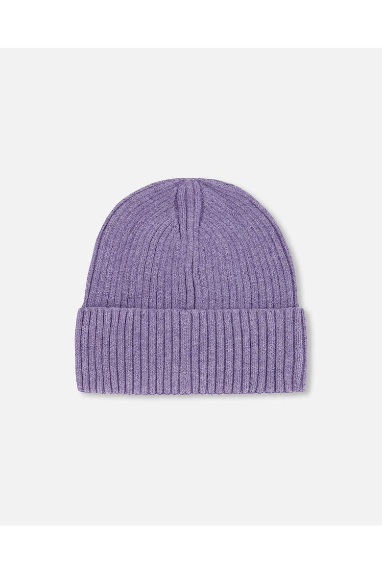 Girl Rib Knit Beanie Hat, Alternate, color, Lavender