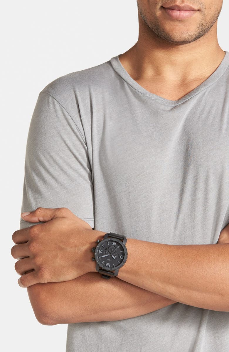 Fossil 'Nate IP' Chronograph Watch, 50mm, Alternate, color,