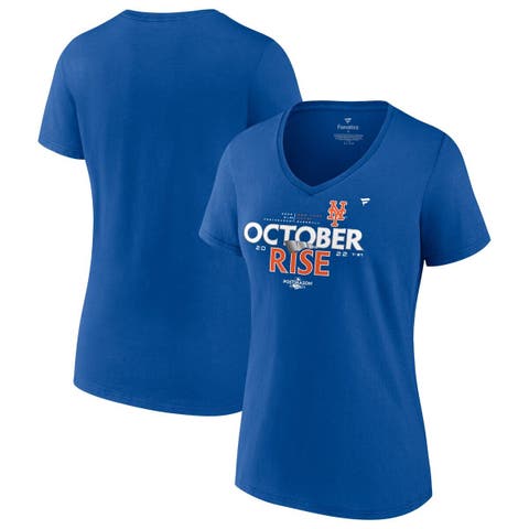 Women's Fanatics Branded Royal New York Mets 2022 Postseason Locker Room V-Neck T-Shirt