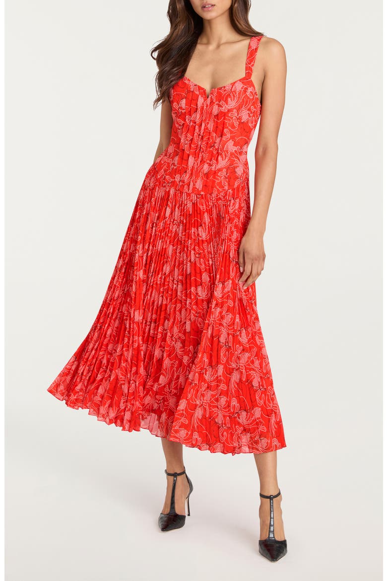 Botanical Floral Print Sleeveless Midi Dress, Main, color, BISOU MULTI