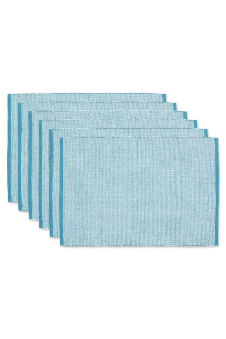 Chambray Fine Ribbed Placemat Set/6, Main, color, Storm Blue