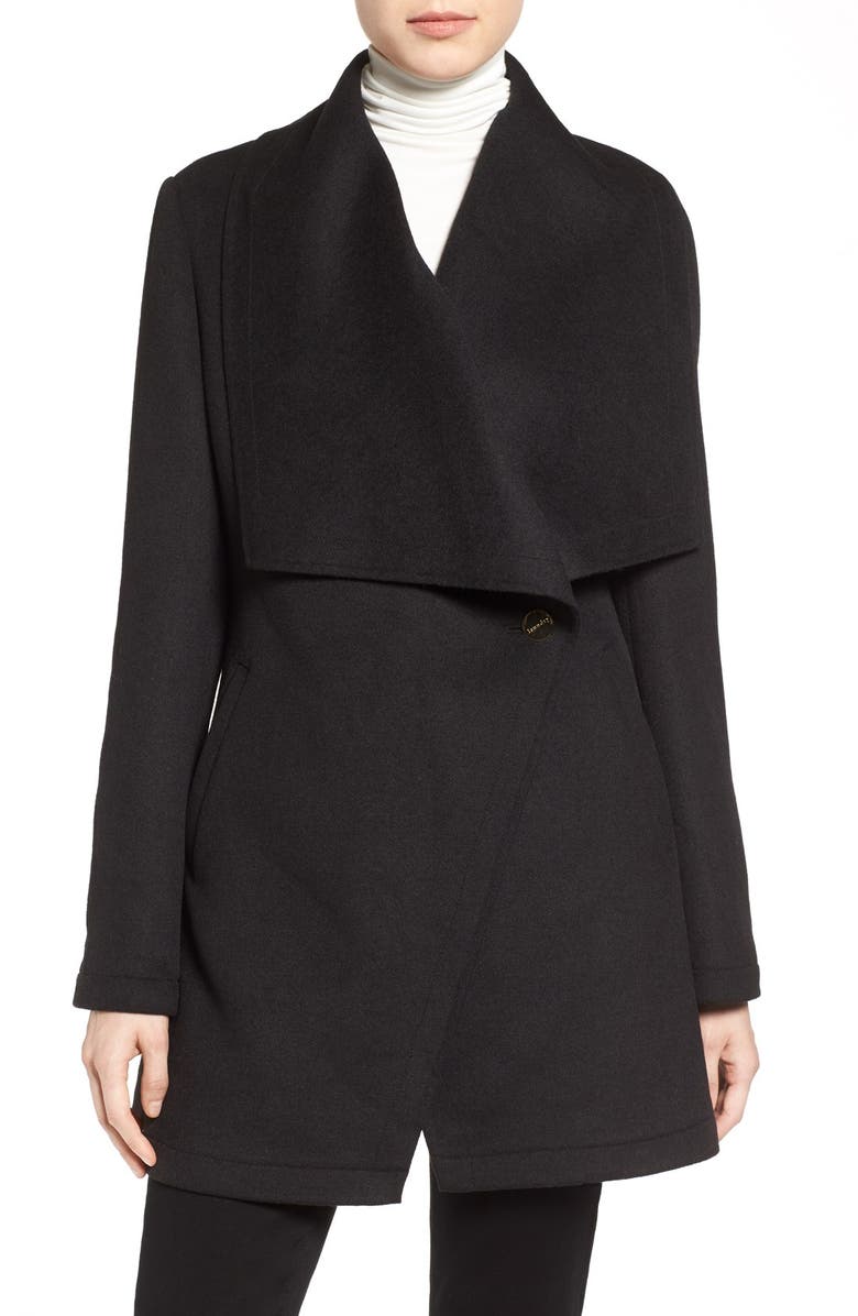 Laundry by Shelli Segal Double Face Drape Collar Coat, Main, color, 