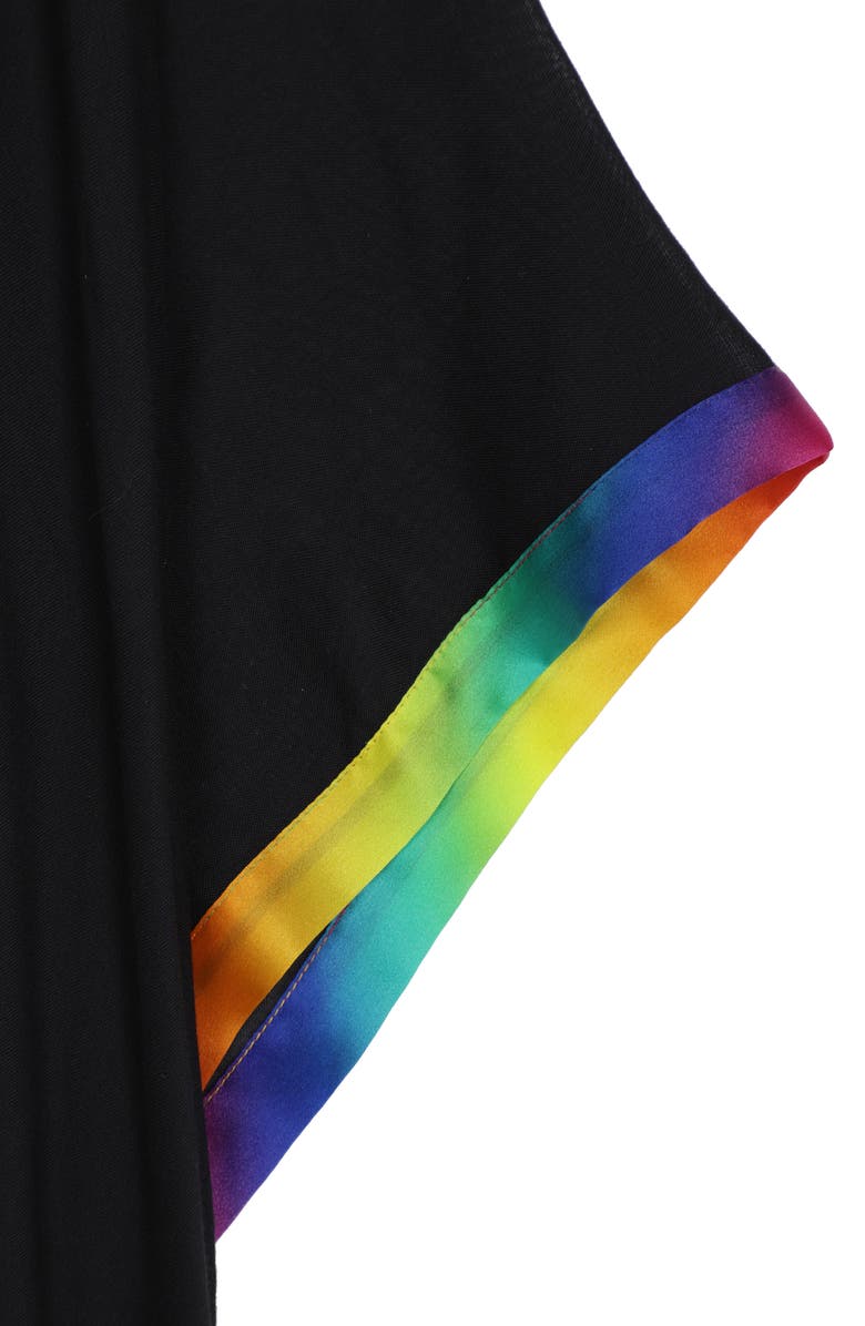 Kurt Geiger London Rainbow Border Ruana, Alternate, color,