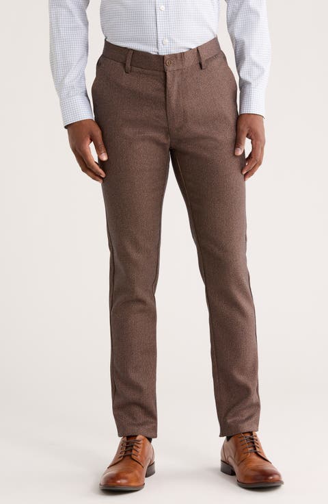 Slim Fit Flat Front Dress Pants