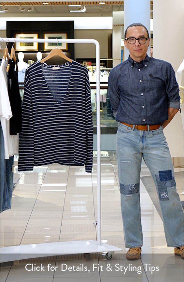 Miramar Stripe Deep V-Neck Sweater, sales video thumbnail