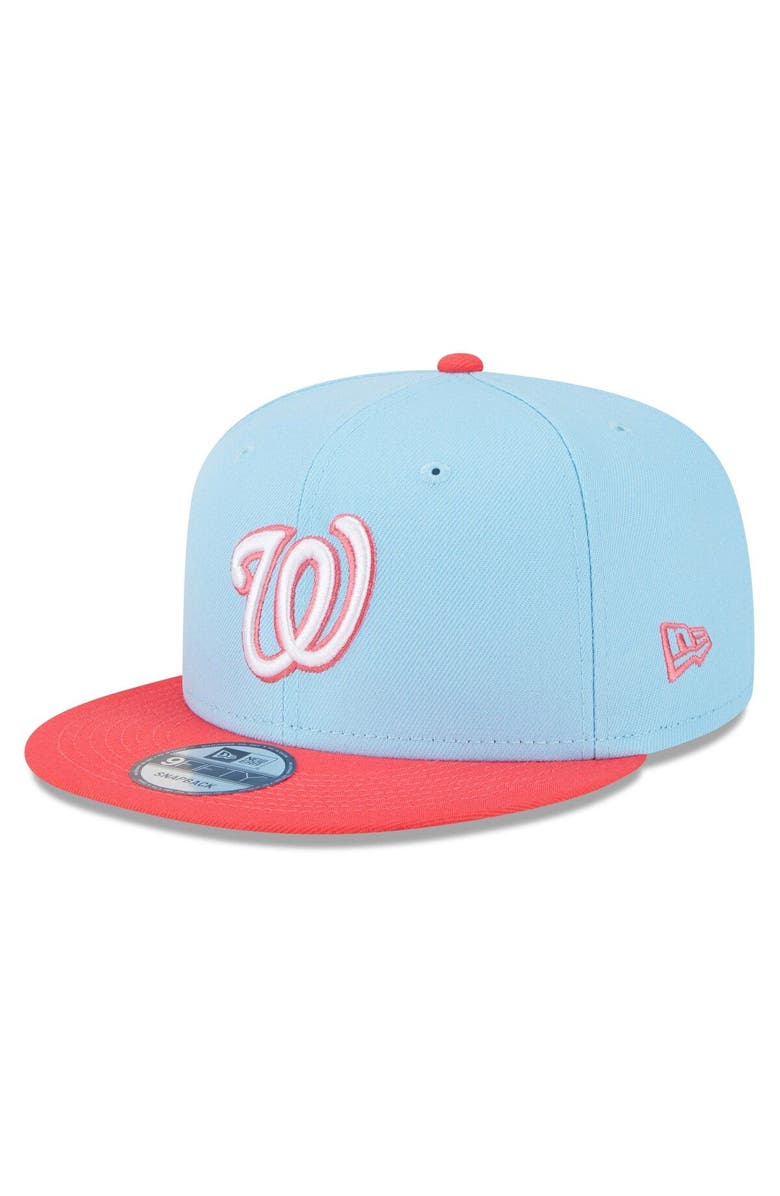 New Era Men's New Era Light Blue/Red Washington Nationals Spring Basic Two-Tone 9FIFTY Snapback Hat, Main, color,