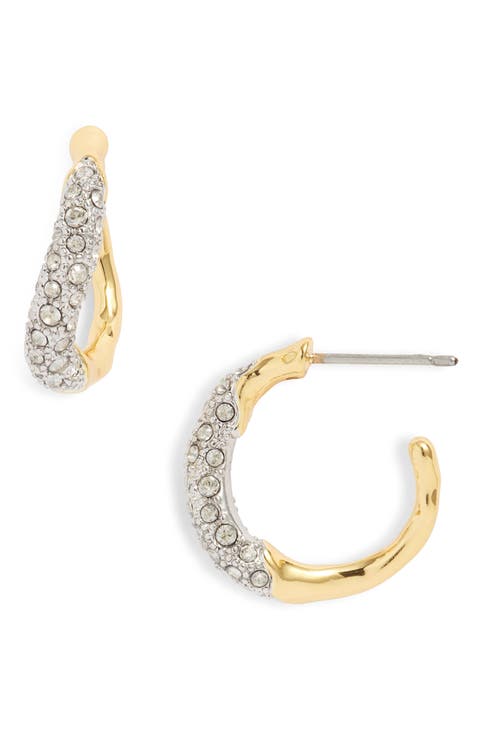 Solanales Crystal Twist Mini Hoop Earrings