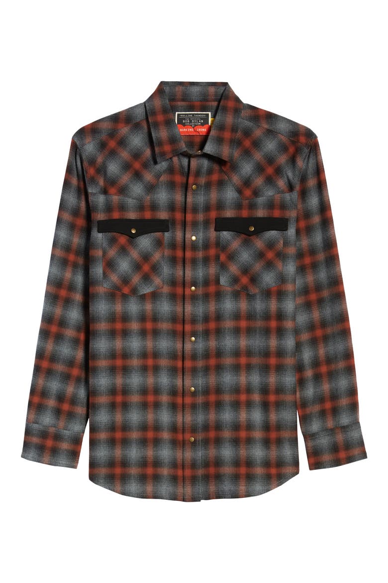 x Bob Dylan Upstate Regular Fit Plaid Shirt, Alternate, color, SHADOW