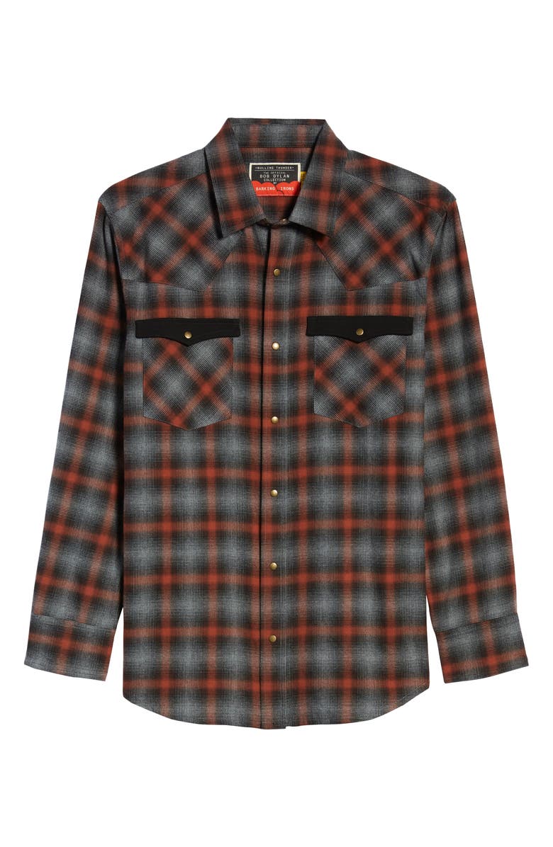 Barking Irons x Bob Dylan Upstate Regular Fit Plaid Shirt, Alternate, color, 
