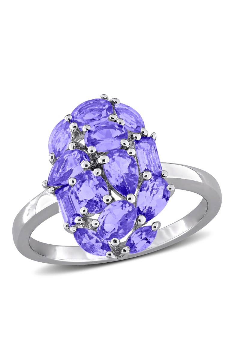 Julianna B. Tanzanite Cluster Cocktail Ring Sterling Silver, Main, color, Tanzanite