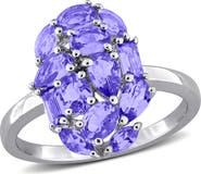 Julianna B. Tanzanite Cluster Cocktail Ring Sterling Silver
