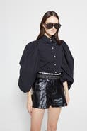 LANHTROPY Frida Metallic Linen Shorts
