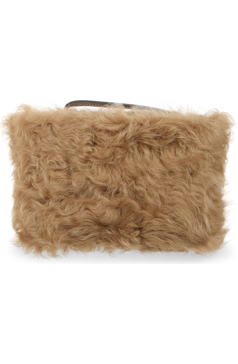 Anya Hindmarch Eyes Genuine Shearling Clutch, Alternate, color, Taupe