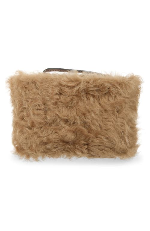 Anya Hindmarch Eye Detail Furry Texture Clutch Bag In Brown