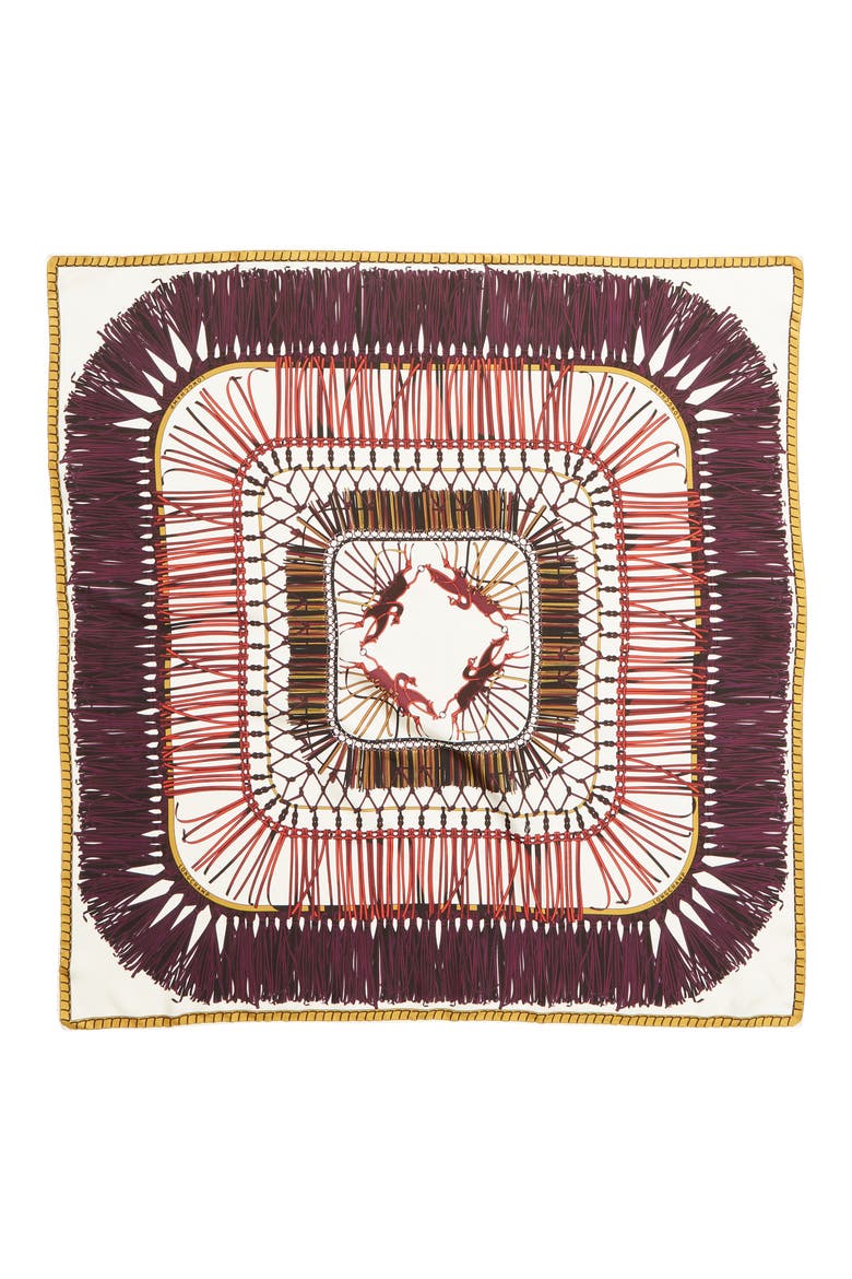 Jeux Fran Silk Scarf, Main, color, VIOLET