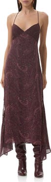 AFRM Christina Paisley Empire Waist Chiffon Maxi Dress
