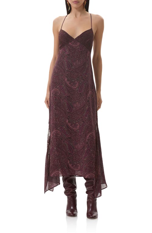 Afrm Christina Paisley Empire Waist Chiffon Maxi Dress In Brown
