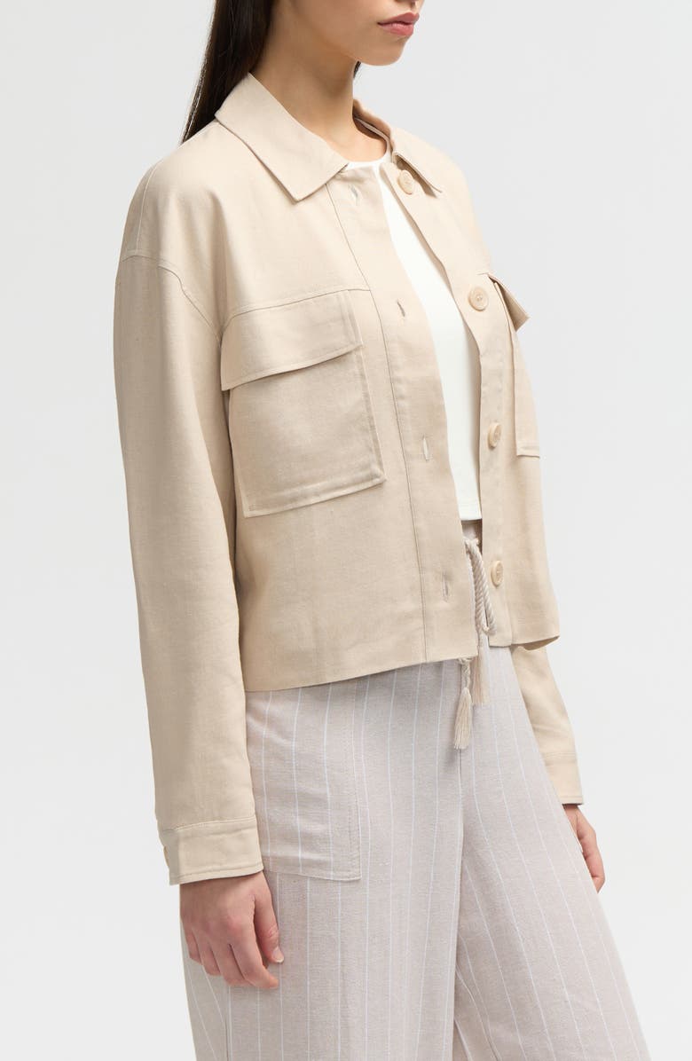 NVLT Double Pocket Shacket, Alternate, color, Natural