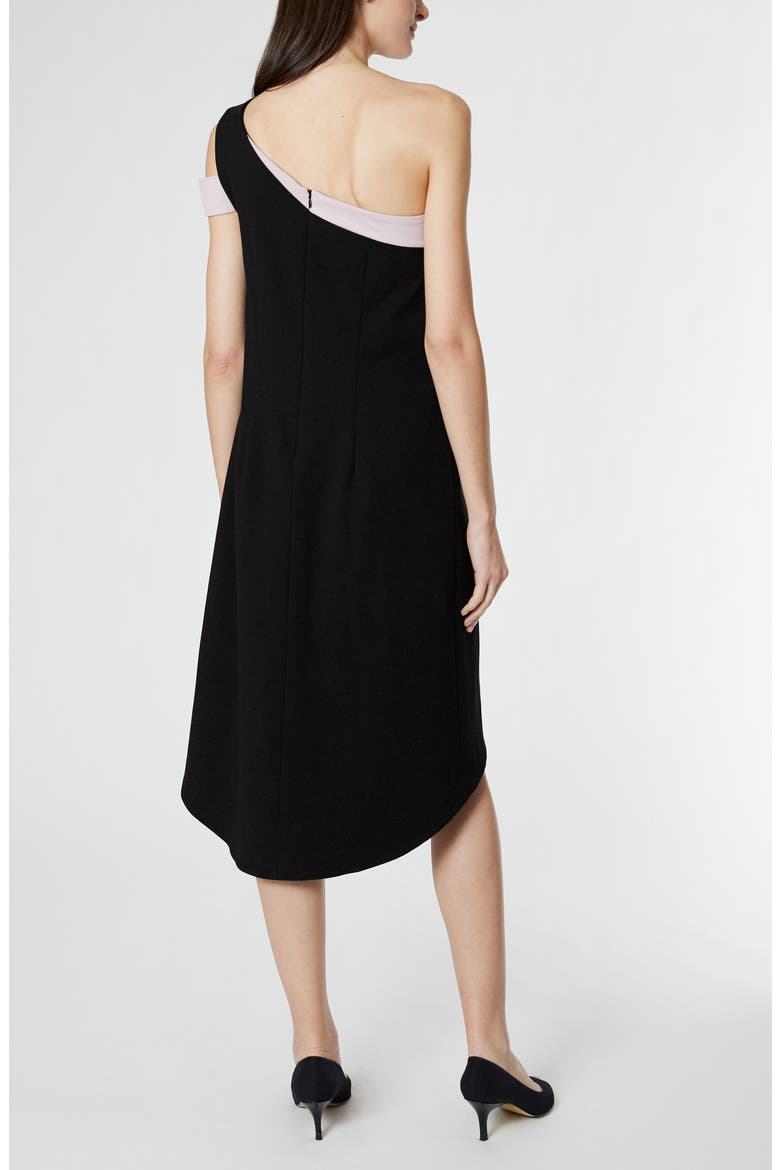 Karolina One-Shoulder Maternity/Nursing Dress, Alternate, color, BLACK