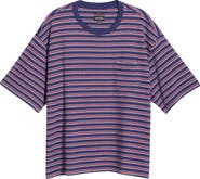 Brixton Poolside Stripe Boxy Cotton Piqué Cropped T-Shirt