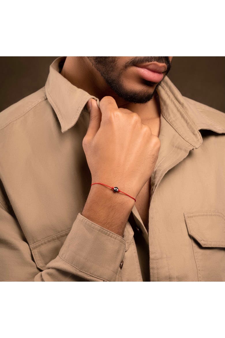 Men's Red String Evil Eye Bracelet Fierce Protector, Alternate, color, Red/black/silver/white