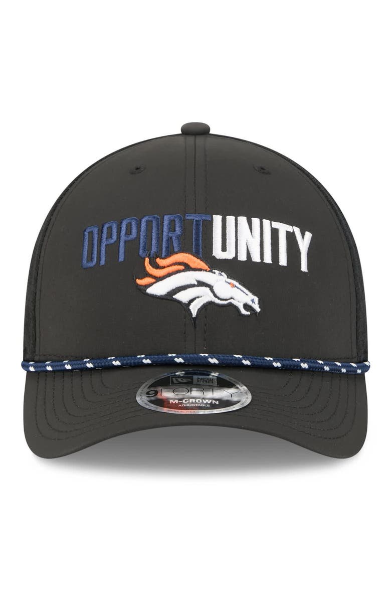 New Era Men's New Era Black Denver Broncos 2025 Inspire Change 9FORTY M-Crown Adjustable Hat, Alternate, color, Black