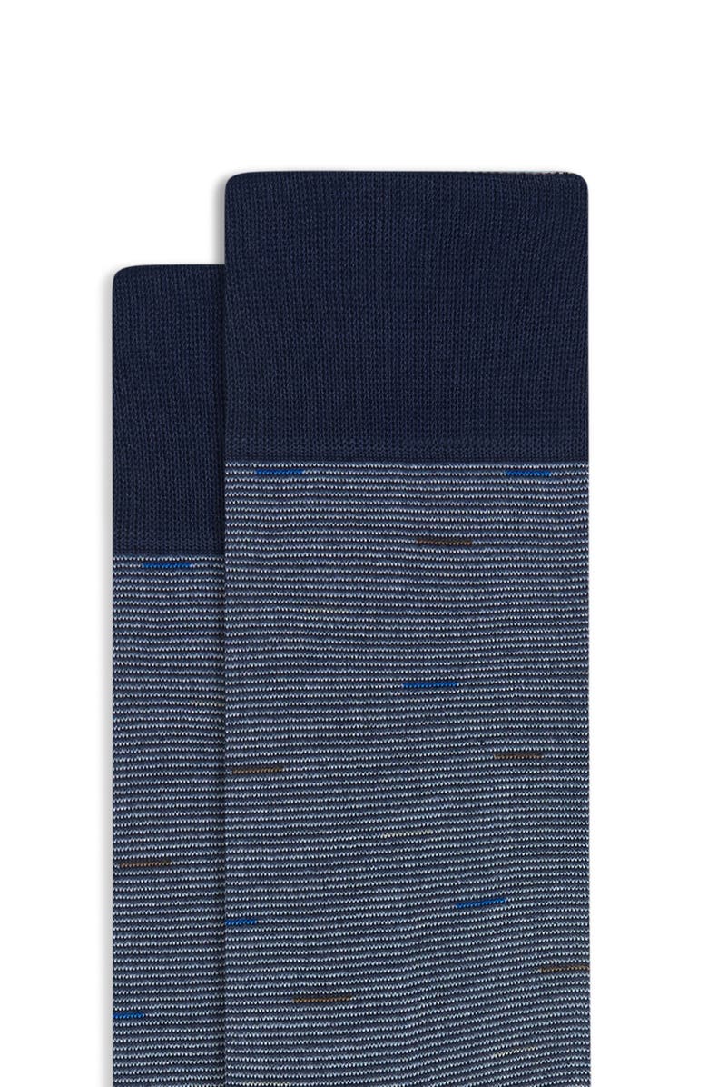 Bugatchi Pinstripe Mercerized Cotton Blend Dress Socks, Alternate, color, Navy