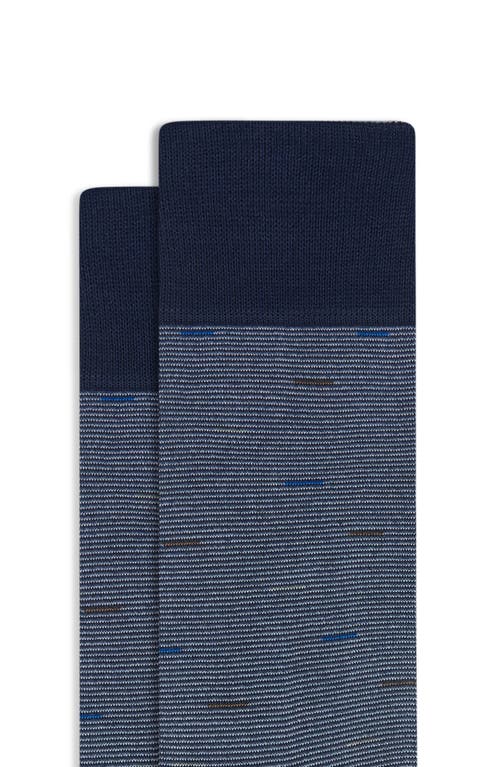 Bugatchi Pinstripe Mercerized Cotton Blend Dress Socks In Blue
