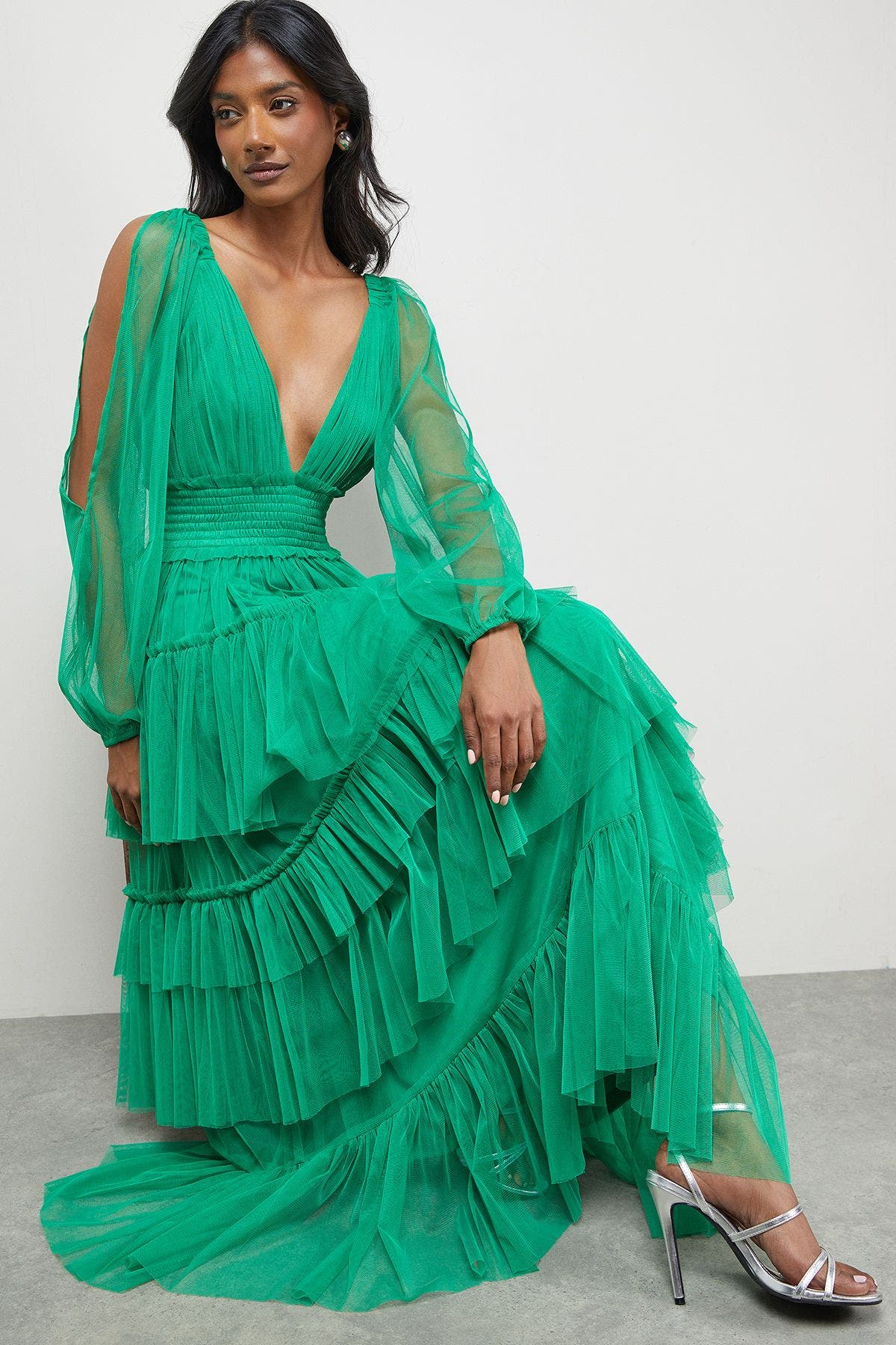 cinch waist maxi dress ARRANGE - Maxi Dress - Women - Cotton/Nylon/Spandex - 8 US