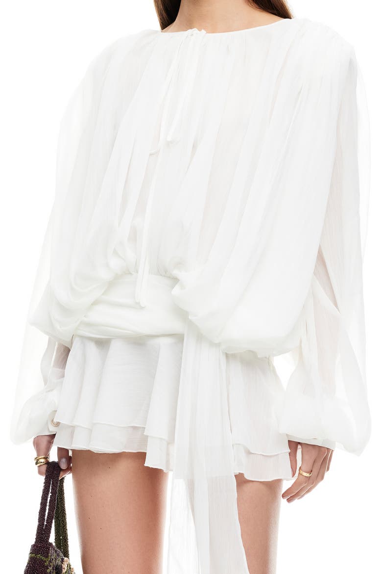 Elements Long Sleeve Chiffon Minidress, Alternate, color, MOONLIGHT