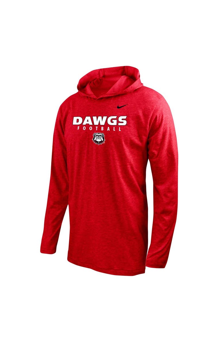 Nike Men's Nike Red Georgia Bulldogs Football Long Sleeve Hoodie T-Shirt, Alternate, color, 