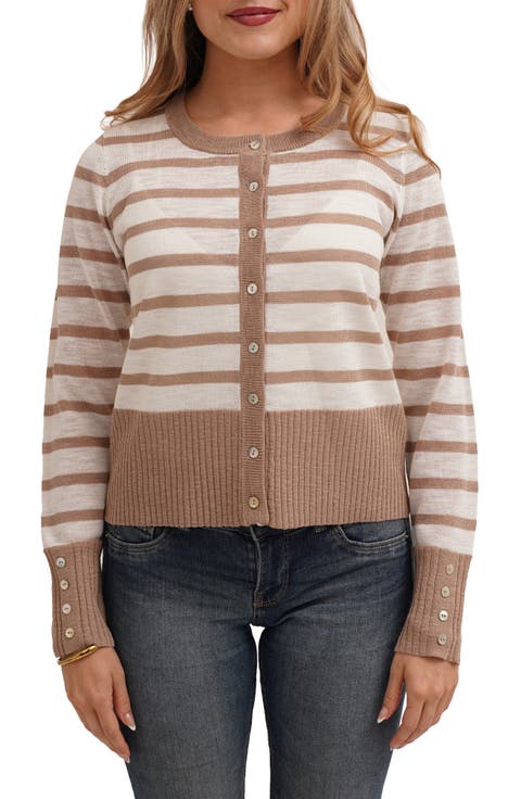 Stripe Contrast Cardigan