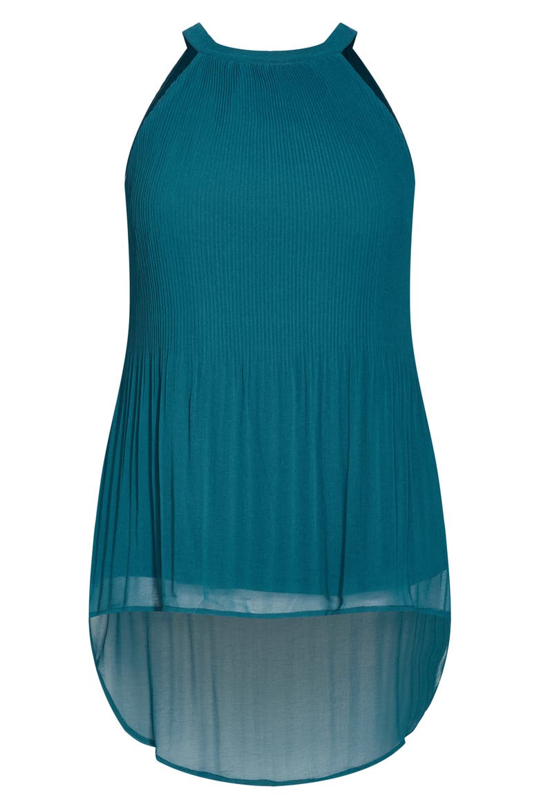 Kaya Pleated High-Low Top, Alternate, color, TEAL