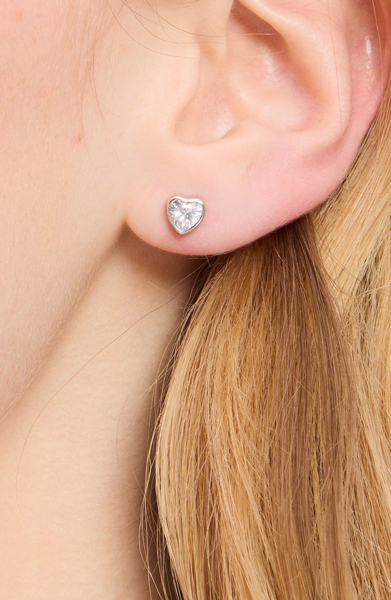 Kate Spade New York sweetheart mini cubic zirconia stud earrings, Alternate, color,