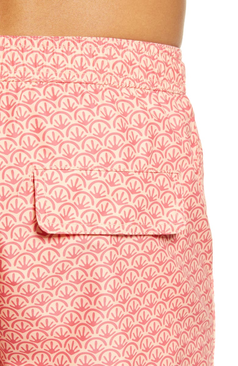 Onia Calder 7.5-Inch Shell Print Swim Trunks, Alternate, color, 