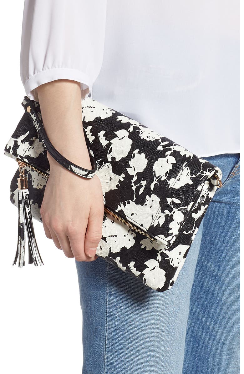 Sole Society 'Tasia' Print Foldover Clutch, Alternate, color,