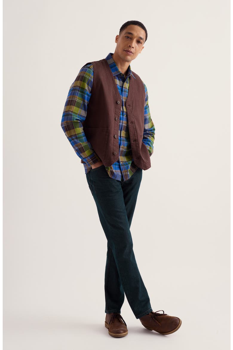 Tollgate Linen & Organic Cotton Vest, Alternate, color, SEEDBED