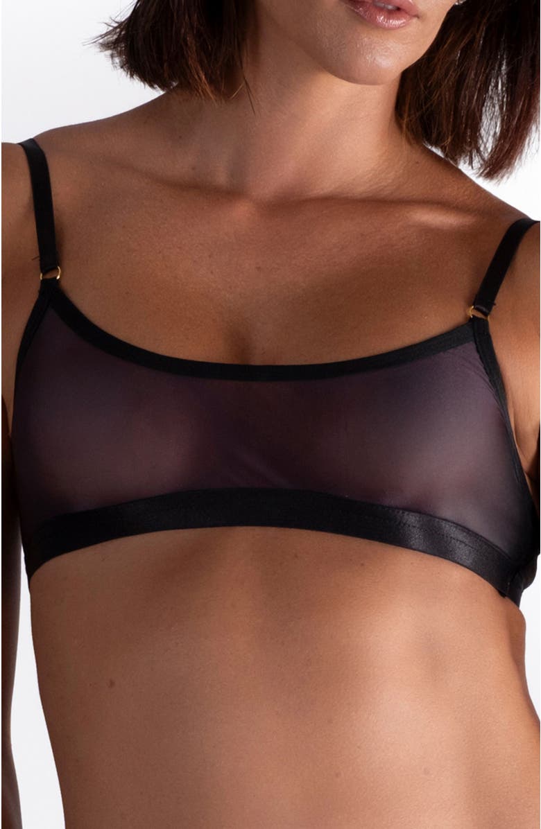 LECHERY<sup>®</sup> Lustrous Sheer Bralette, Main, color, Black