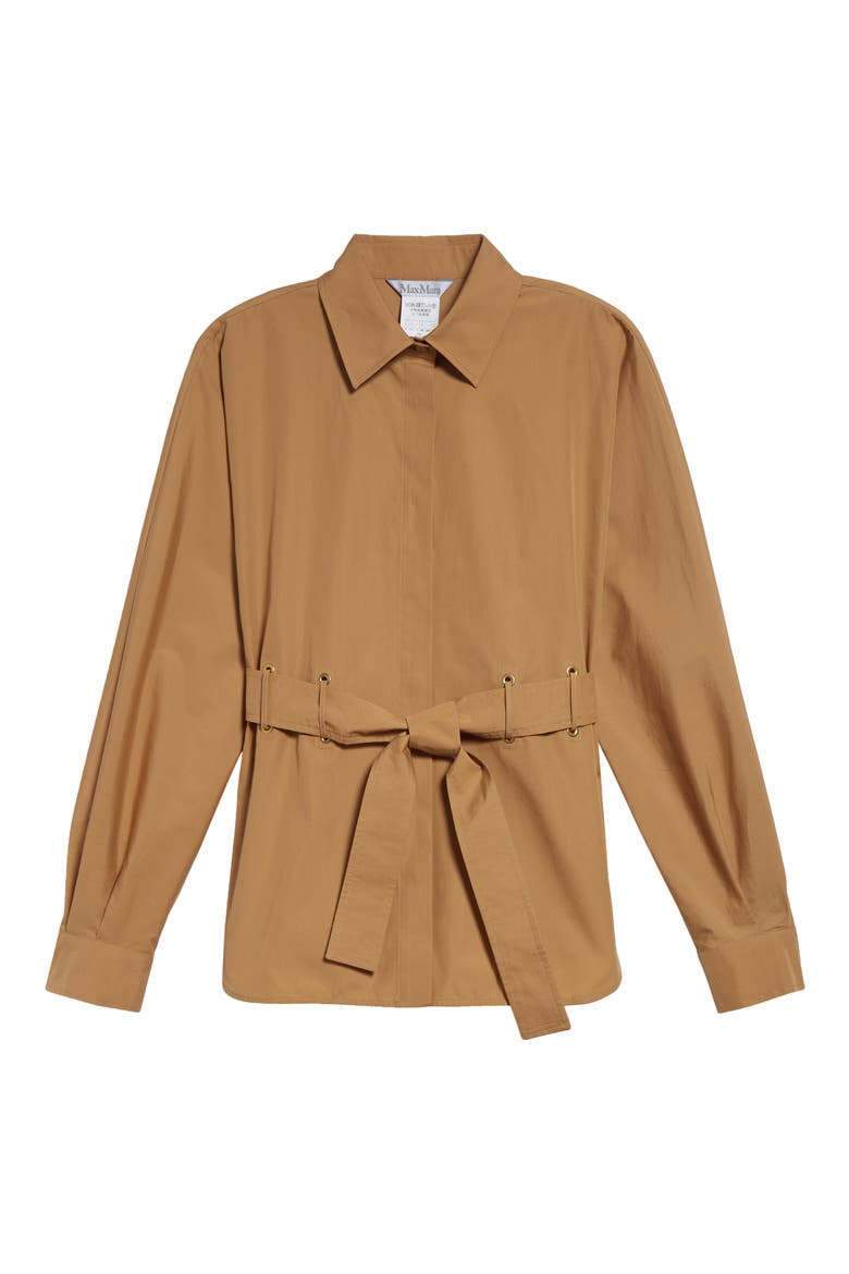 Juglas Belted Button-Up Shirt, Alternate, color, CARAMEL