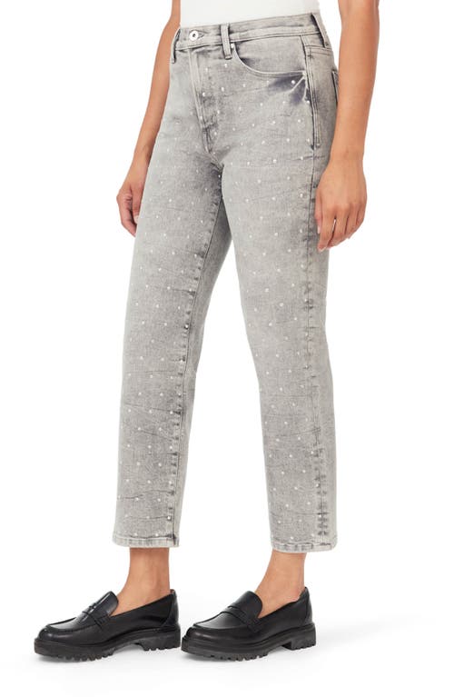 Kensie Ella Studded Ankle Straight Leg Jeans In Gray