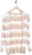 Madden Girl Striped Open Front Cardigan